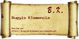 Bugyis Klemencia névjegykártya